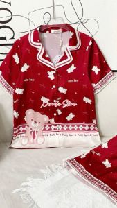 Bộ pijama nữ áo cộc tay quần đùi họa tiết kute chất lụa satin cao cấp Xumaki Store G020302