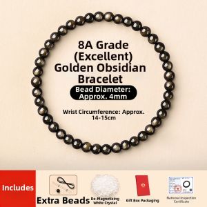 JIZHAOTANG | Natural Cats Eye Golden Obsidian Bracelet