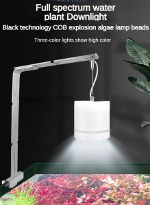 Aquarium Lighting Chandelier RGB light source Color Changing Grass Tank （Including bracket）Cylindrical Hanging Lamp Fast Heat Dissipation Seawater Tank Lamp Aquarium Hanging Lamp Aqua Three gears three colors 16W 18W