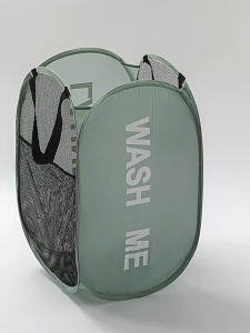 Collapsible Laundry Basket Bin Foldable Mesh Hamper Dirty Clothes Storage Pop Up Box 脏衣篮 Bakul Baju