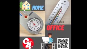 Gift4all เทอร์โมมิเตอร์ วัดอุณหภูมิและความชื้นแบบแขวน สีเทา