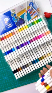 【READY STOCK】36 Colors Straight Liquid Acrylic Marker Pen/Waterproof Quick-Drying/Multi-Surface/Non-Toxic Brush Marker