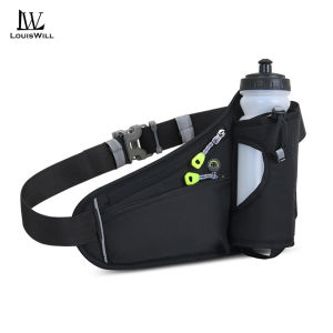LouisWill Fashion Sports Bag Men Women Outdoor Fitness Waist Bag Multi-functional Large Capacity Waterproof Bag Adjustable Running Pouch Jogging Belt Fanny Pack With Reflective Strip for Workouts Sports Outdoor Water Bottle Bag