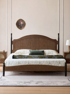 WEISHA | French Retro Solid Wood Bed