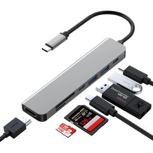 7 in 1 USB C Hub Docking Station With 4K HDMI 100W PD 5Gbps Data Ports TF/SD Card Reader for Laptop MacBook Steam Deck