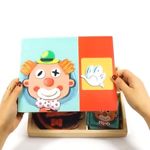 100+Pcs Wooden Magnetic Puzzle Toys Children 3D Puzzle Figure Drawing Board Learning Wood Toys Gifts