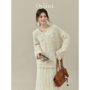 OUYANGXI | Áo Sweater Cổ Nơ Đính Ren