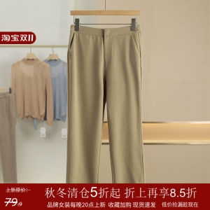 Pure Color Thin Straight Casual Pants Womens Autumn New Style Elastic Fiber Street Style Long Trousers Harbin 2025 Spring