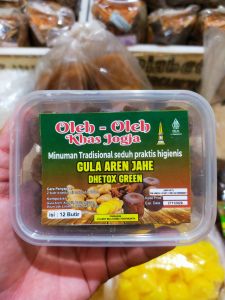 Gula aren jahe - wedang praktis - tinggal seduh - detok - dhetox green - isi 20 - bagus untuk pencernaan - menghancurkan kotoran pada usus - oleh-oleh Jogja