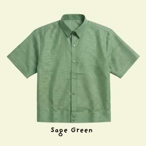 Plain Colored Polo Jacket Barong Premium Jusilyn Short Sleeves