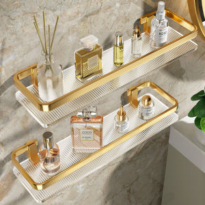 Perforation-free toilet bathroom shelf Acrylic washstand toilet washroom wall-mounted wall storage rack