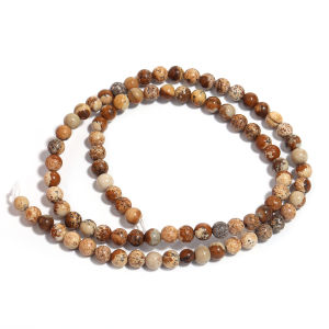Natural Stone Picture Jasper Round Beads 15" Strand 4 6 8 10mm Pick Size For Necklace Earring Bracelet Jewelry Making DIY Gifts