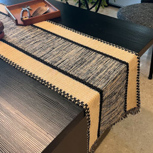 Japanese Style Simple Mixed Color Cotton Linen Table Flag Dining Mat Combination Rustic Wood Tea Table Pad Living Room Dining Table Cloth Art Match