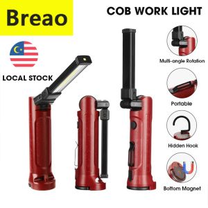 Breao LED Work Light Rechargeable Flashlight Portable COB Work Lamp Waterproof Lantern Lampu Suluh lampu kerja