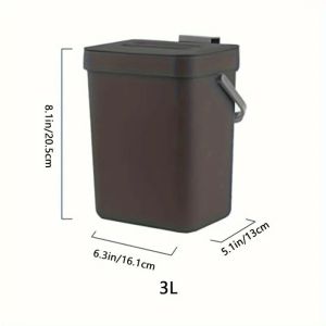 Food Waste Basket Bin for Kitchen Small Countertop Compost Bin with LidOdor-Free Food Scrap ContainerWall Mounted Garbage Can