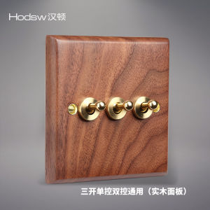 HODSW ช่องเสียบปลั๊กแบบหินปูนไม้แท้ สีดำ ทองแดง เบสิค 1 ช่อง 5 ช่อง 2 ทาง 86 แบบ ช่องเสียบไฟฟ้าสำหรับบ้าน