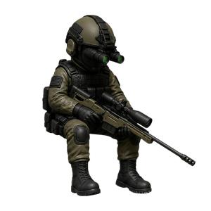 Soldier Decoration Sitting Snipers Statue Armed Special Forces Statue Military Soldier Sculpture Collectible Model