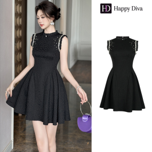 Happy Diva Womens Dress Black Sleeveless A-Line Dress Casual Dress Formal Party Evening Dress Wedding Student Graduation Ceremony Dress 65342
