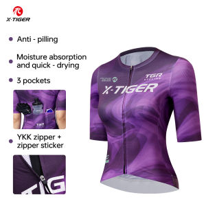 X-TIGER Cycling Jersey Women Outdoor Breathable Quick-drying Short Sleeve Pro High Elastic For Long Distance Bicycle Clothing