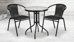 (FREE Shipping) KBS Aloha Garden Set / 1 table with 2 Chairs / Outdoor Furniture / Tea Set / Patio Chairs & Seating / Table: L60 x W60 x H70cm / Chair: L54 x W61 x H73cm
