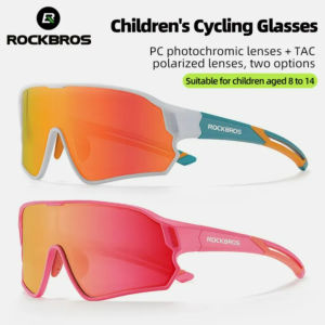 ROCKBROS Children Cycling Glasses UV400 Protection Photochromic Polarized Glasses for Teenagers Lightweight Adjustable Sunscreen Childrens Outdoor Sports Sunglasses