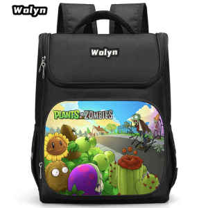 Robby King Plants vs. Zombies Schoolbag New Style Lightweight Spine Protective Student Backpack Childrens Double Shoulder Bag Space Bag Customizable