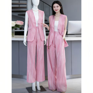Shalldoer | Pink Sleeveless Fashionable Two-piece Set