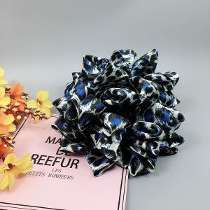 Korean Style Large Flower Silk Satin Hairpin Multi-Layered Hair Accessories Leopard Print Hair Claw Hairband Original Design