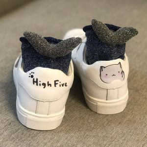 Cute 3D Cartoon Ears Socks Womens Cotton Blend Gold Silver Thread Short Stack Socks Student Japanese Style Full Cotton Socks