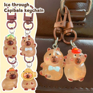 【♡Lovely girls house♡】Capybara Keychain Resin Pendant Animal Toy Keychain