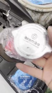 COVER TUTUP TANGKI MOTOR CNC MODEL BREMBO COVER TUTUP TANGKI UNIVERSAL - Merah