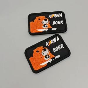 Mảng Vá Thêu Kurwa Bobr Có Móc Và Vòng Dán Để Tự Làm Huy Hiệu Chiến Thuật Phù Hợp Với Ba Lô Áo Khoác Áo Ghi Lê Mũ - Thiết Kế Hình Con Hải Ly Giận Dữ Kiểu Meme Ba Lan