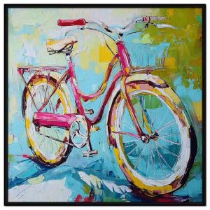 Tranh trừu tượng xe đạp. Tranh treo tường dán tường sơn dầu canvas trang trí. CGI-1829