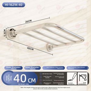 HITOMI | Stainless Steel Bathroom Towel Rack Wall Mount