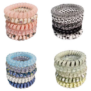 Fashionable Colorful Phone Line Hair Ties for Women High Elasticity Durable Hair Bands Head Ropes Luxurious Hair Accessories