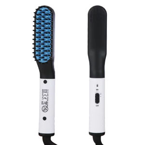 หวีเคราไฟฟ้า Beard CURLY แปรงผมตรงผู้ชายจัดแต่งทรงผม Straightener หวี 2 In 1 ผมยืดและ Curling Iron