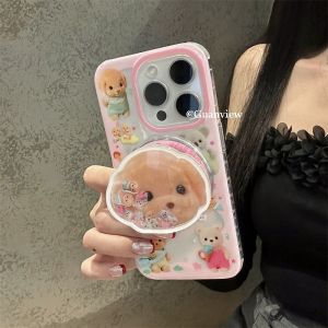 เคสโทรศัพท์มือถือ Apple 16 พร้อมขาตั้งดูดซับแม่เหล็ก ดีไซน์น่ารัก ป้องกันการตกหล่น 13/12 ลายการ์ตูน 11PROMAX ปกป้องทั้งตัว