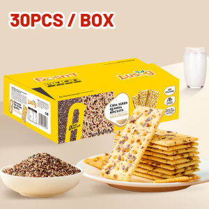 chia seeds biscuit low carb soda biscuits healthy snacks keto snacks instant breakfast meal replacement 30pcs/Box