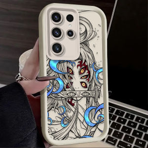 Bandai | Ốp Lưng Silicon Mờ Demon Slayer Muichiro Kokushibo Cho Samsung Galaxy S26 S25 Edge S24 S23 Ultra S22 Plus A07 A17 A37 A57 5G - Chống Trầy Xước Chống Sốc