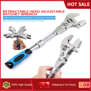 ประแจประแจสว่านแบบเปลี่ยนหัว10นิ้ว5อิน1แบบปรับได้ประแจสั่นหัวกล้องส่องทางไกลปรับได้180องศาประแจโลหะพับได้