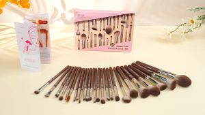 Bộ cọ trang điểm Jessup 25 chiếc cọ trang điểm tổng hợp cao cấp màu nâu Kem nền Phấn mắt Che khuyết điểm Má hồng Kẻ mắt Lông mày T511