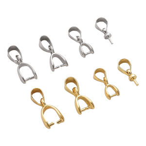 3-7mm 1pc 14K Platinum Gold Color Plated Brass Pendant Clip Clasp Melon Buckle Pendant Connector for DIY Necklace Jewelry