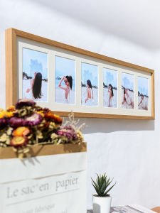 รูปภาพขนาดใหญ่ 6 ช่อง วัสดุไม้แท้ สไตล์อเมริกัน รูปภาพขนาดเล็ก รูปภาพพร้อมกรอบรูป 6 ช่อง ชุดกรอบรูป 6 ช่อง