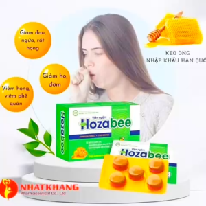 Viên ngậm HOZABEE - hỗ trợ giảm đờm giảm ho khản tiếng đau họng do viêm họng viêm phế quản