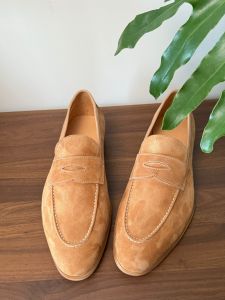 อังกฤษ Retro Gentlemans Love for Money รองเท้างานแต่งงานสบายๆหนังสีน้ําตาลรองเท้าผู้ชาย All-Season Rubber Sole