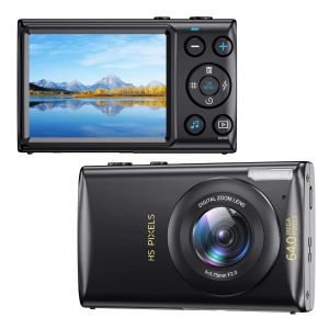 4K กล้องสําหรับถ่ายภาพ 64MP ออโต้โฟกัส Anti-Shake Vlogging เด็กวิดีโอกล้อง 18X ซูมดิจิตอลกล้องขนาดกะทัดรัด