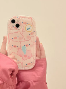 Full Screen Pink Pig Phone Case for Vivo Iqoo Neo7se Iqooneo6se Creative Womens Style Protective Cover Silicone Material Anti-Fall