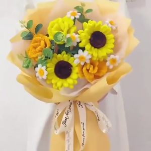 Fuzzy Wire 200Pcs Colorful Chenille Stems Stick Twisting Bar Bouquet Material Handmade DIY Craft Flower Creative Toy