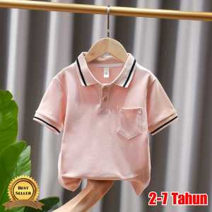 Kaos Kerah Polo Anak Laki-Laki Impor Lengan Pendek Motif Lucu #4-7 Usia 2 - 7 Tahun Bahan Katun Atasan Kaos Anak Cowok