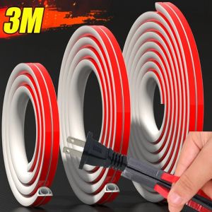 1/3m Floor Cord Cover Self-adhesive Flexible Electrical Conduit Cable Protectors Waterproof Cords Sleeves Home Wiring Accessory